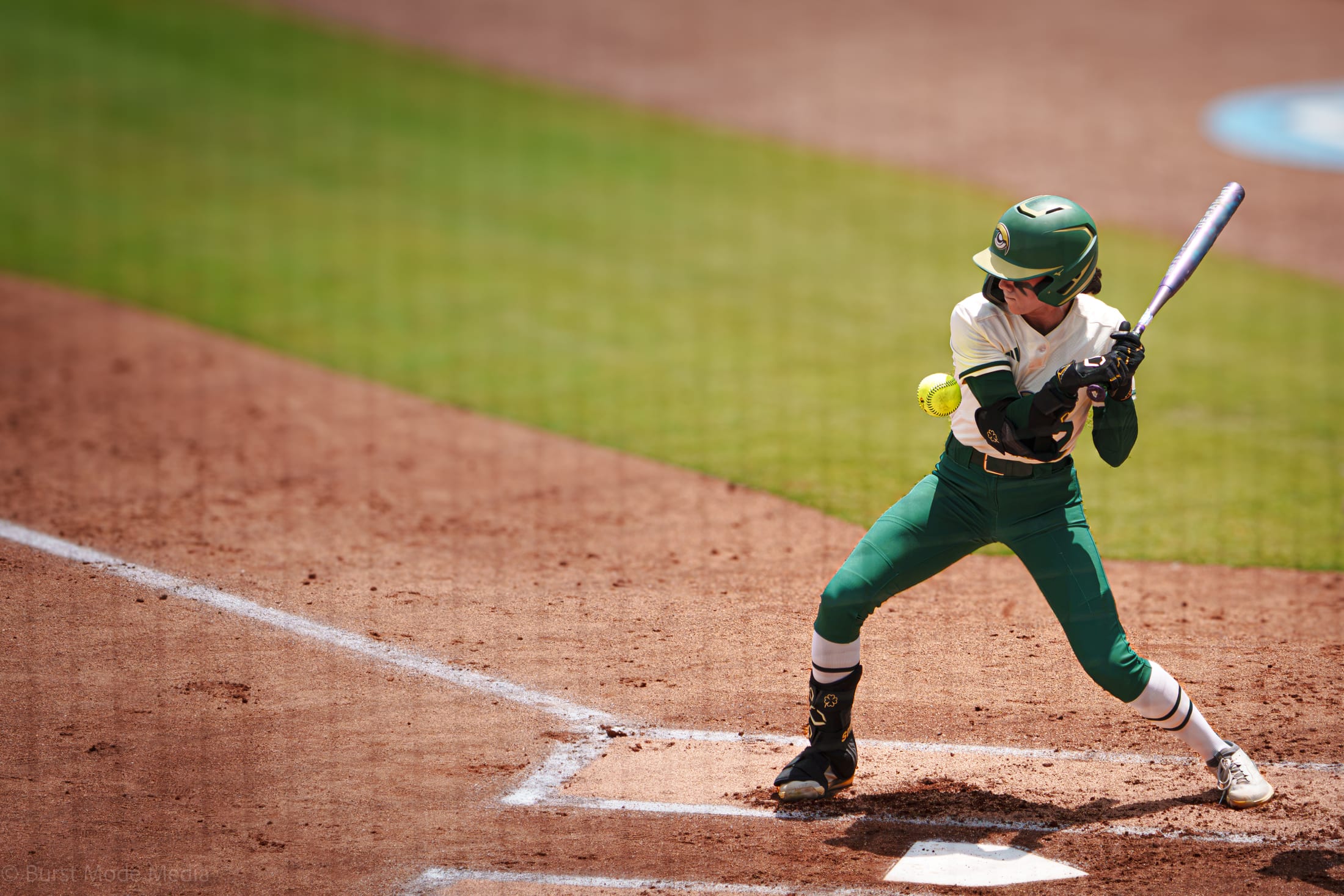 Utah Talons outfielder Jadelyn Allchin hit by a pitch to set up the first run of the game. 
