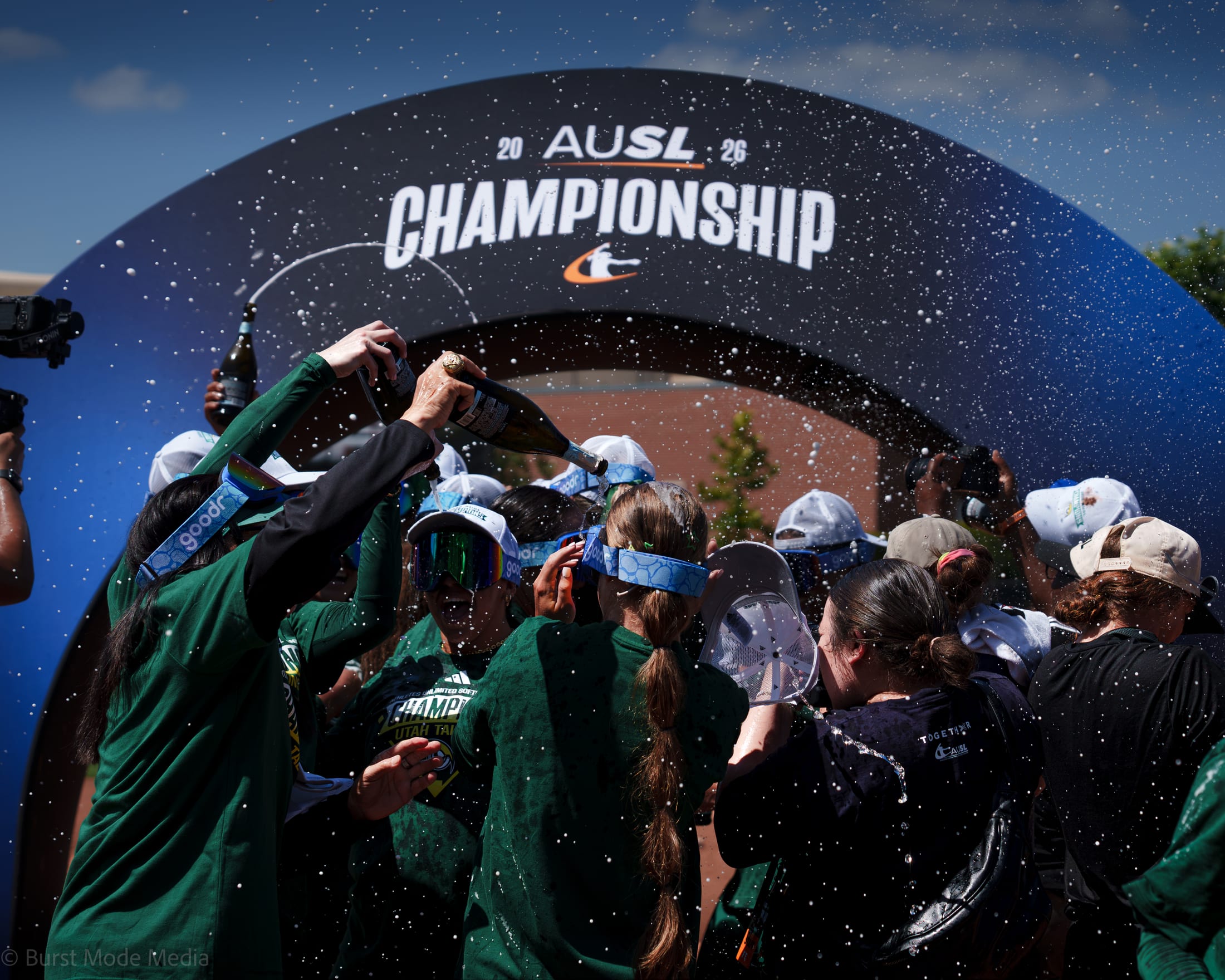 Utah Talons celebrate winning a second straight AUSL championship.