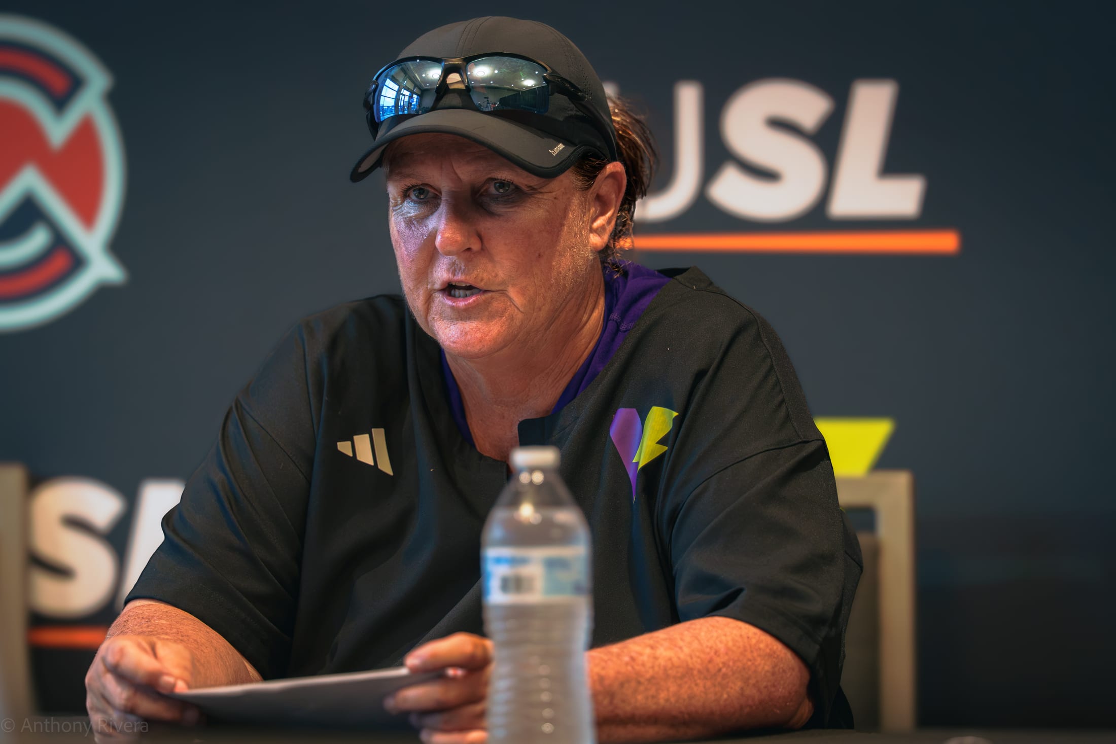 Coach Woodard in the press box.