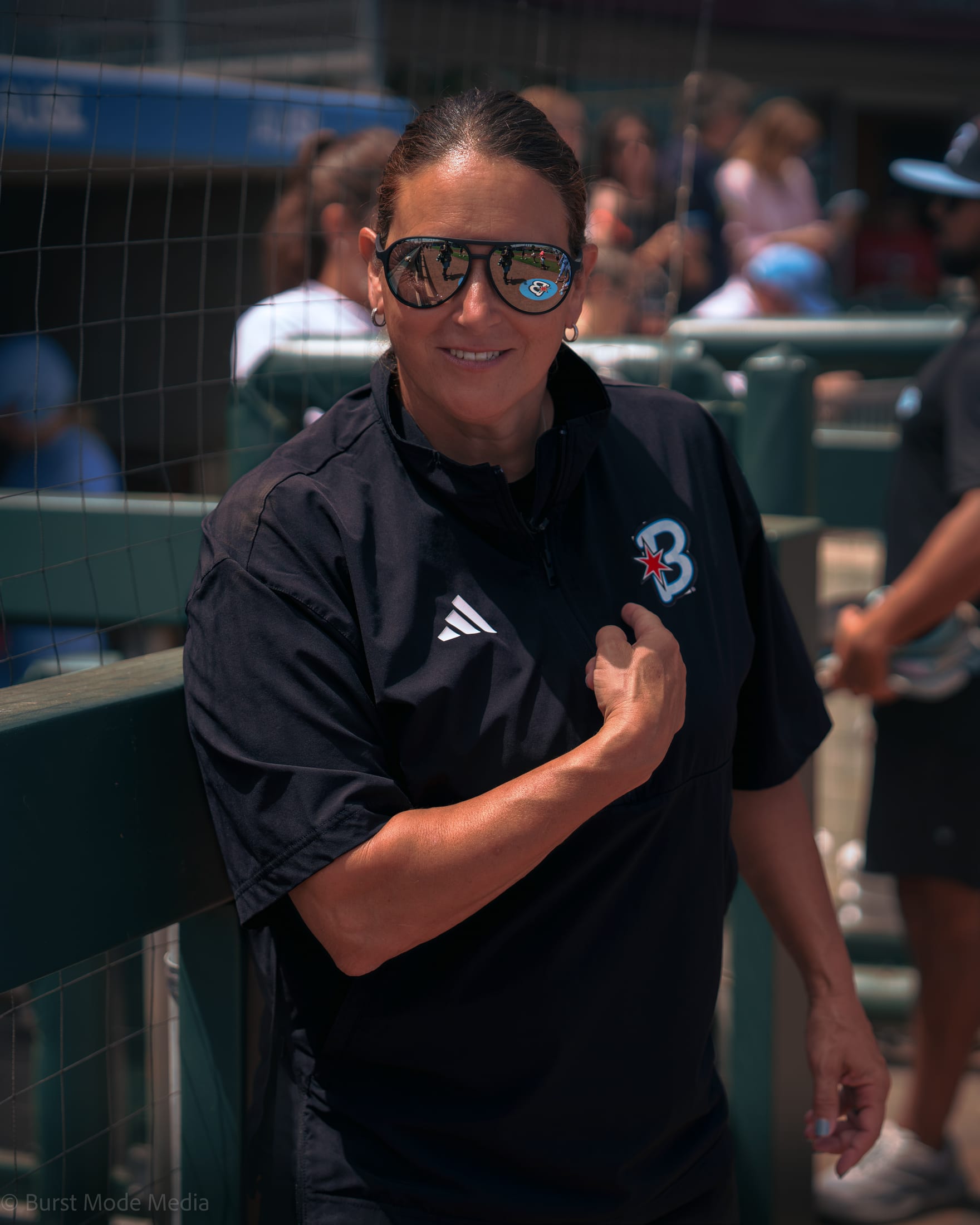 Chicago Bandits coach Shonda Stanton in the dugout during Game 1.