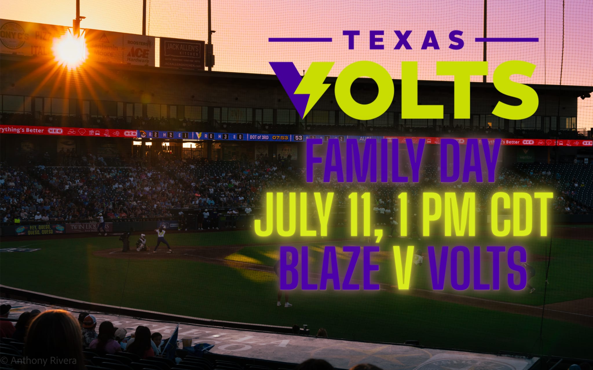 Texas Volts Family Day at Dell Diamond with the Athletes Unlimited Softball League.