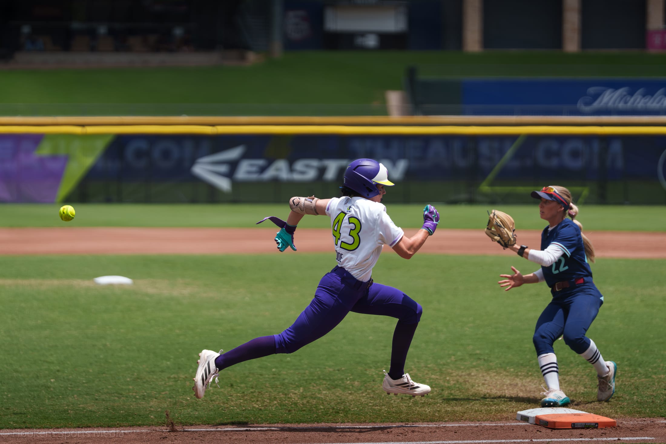 Leighann Goode at shortstop for the Texas Volts against Portland.