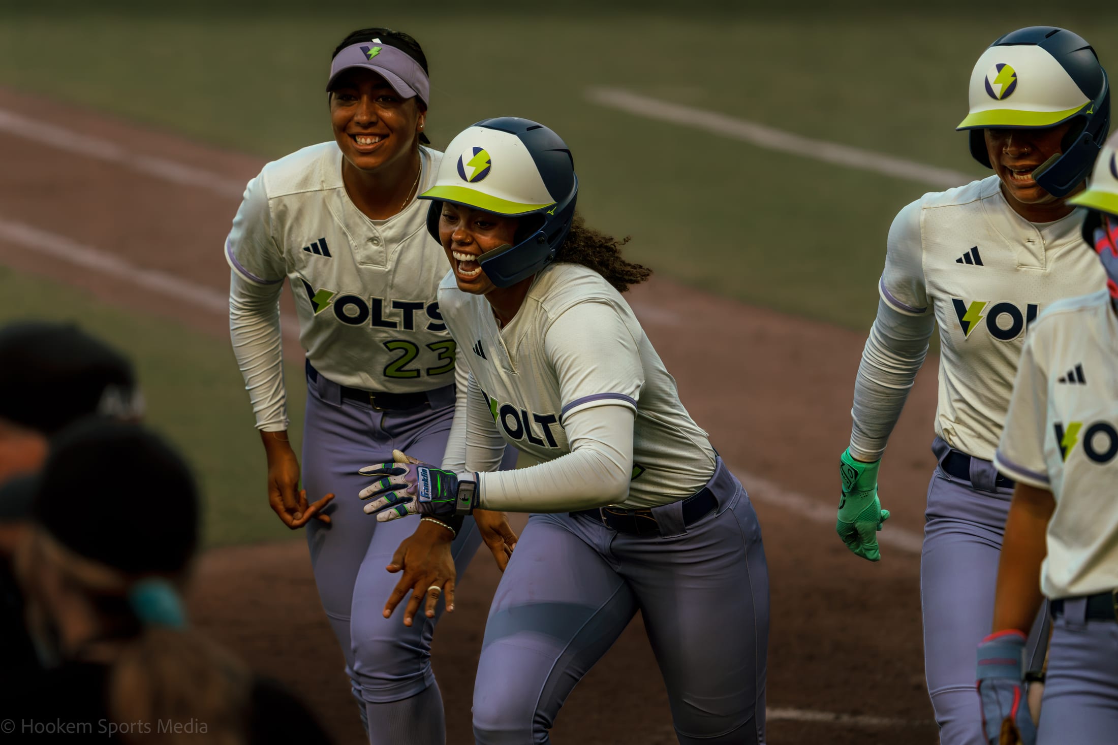 Jalia Lassiter celebrates after her first AUSL home run.