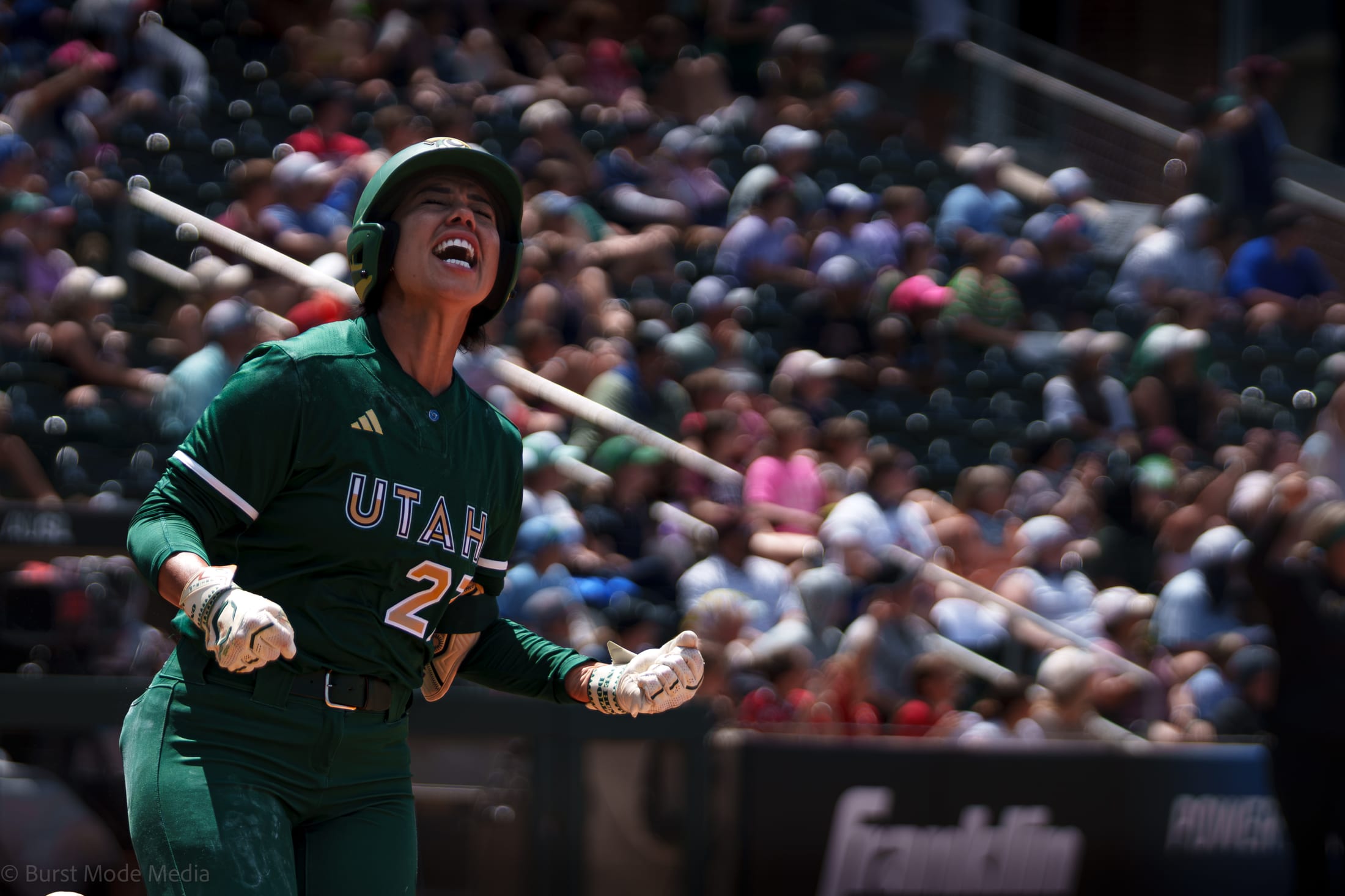 Sahvanna Jaquish celebrates after her seventh-inning home run.