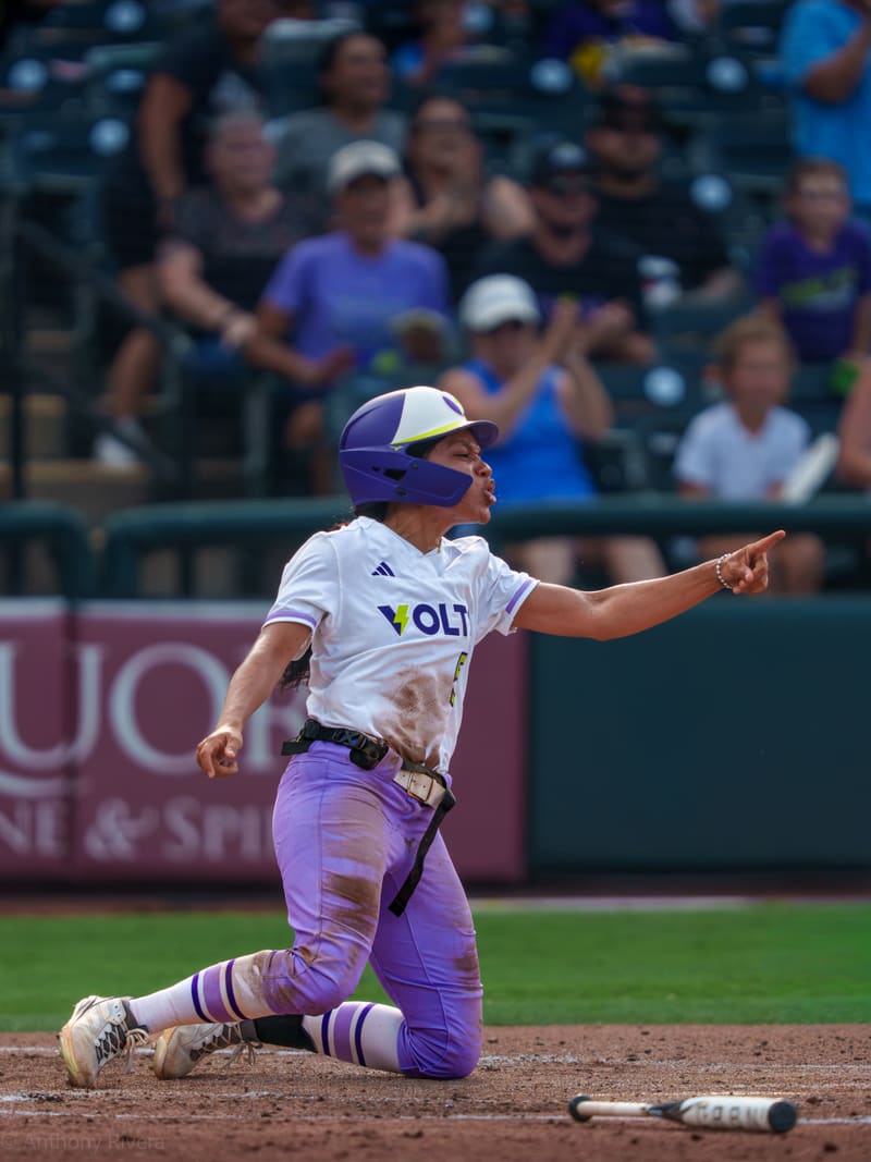 Boone scores the first run in the Volts new home.