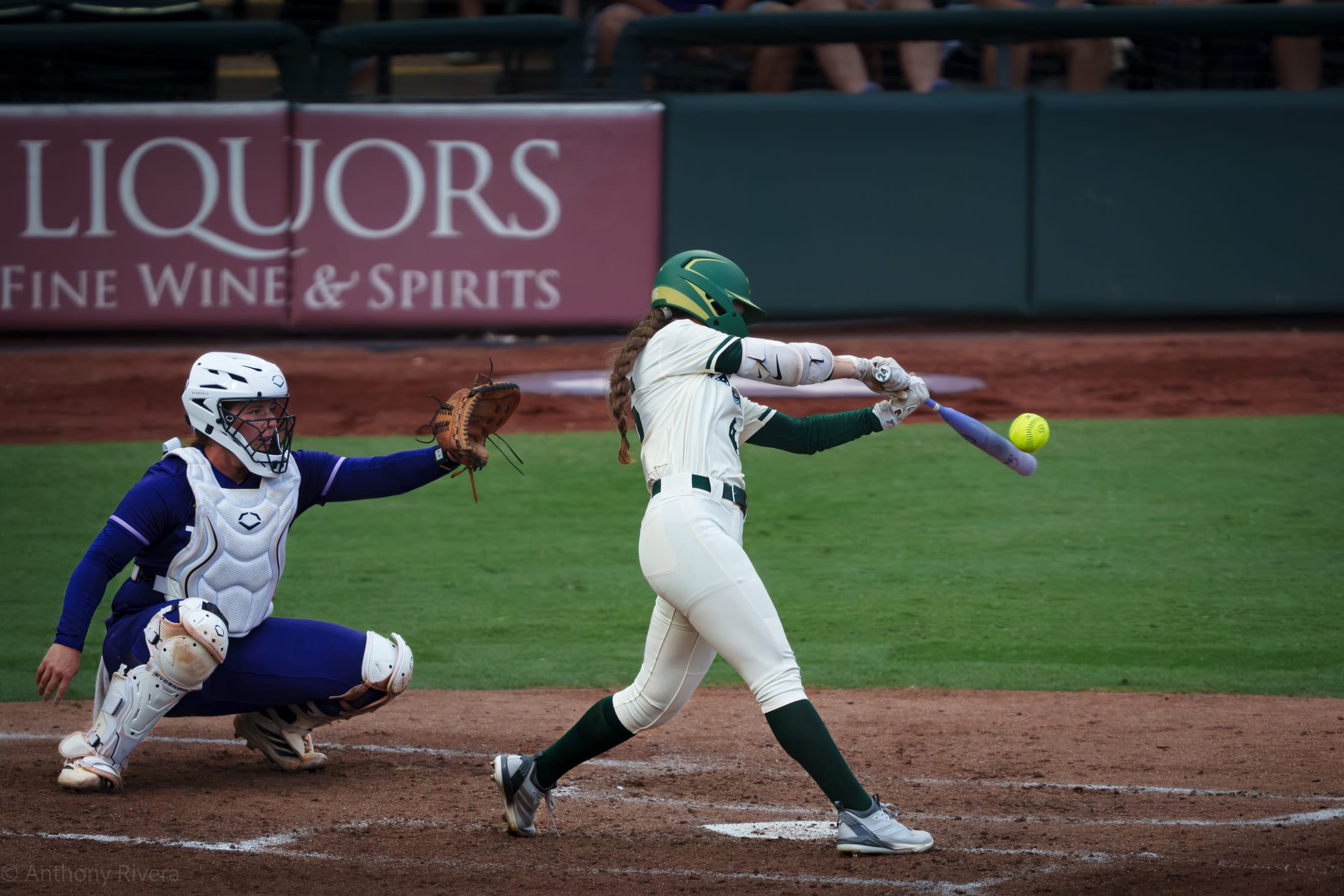 Kailey Wyckoff hits a a home run at Dell Diamond.