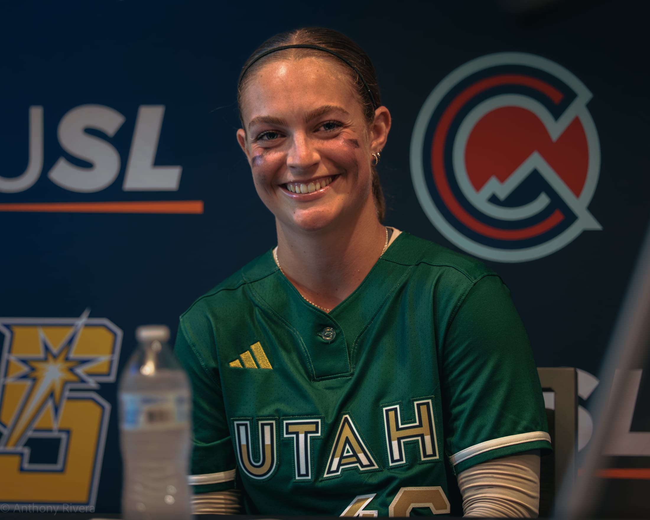 The Utah Talons Kailey Wyckoff is all smiles in the presser following the first of three against the VO