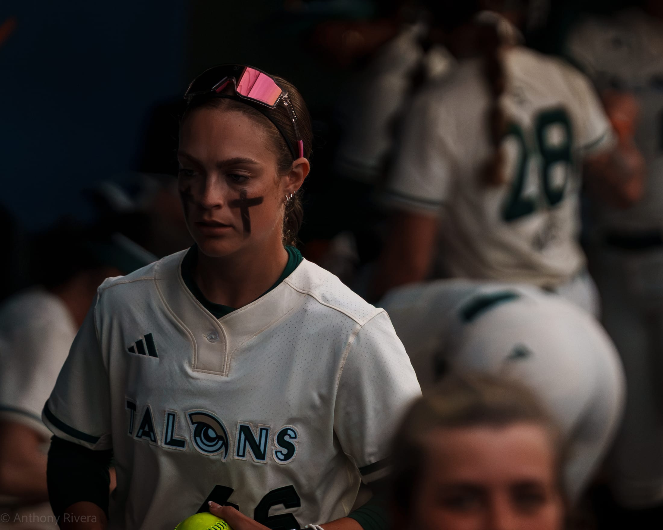 Kailey Wyckoff in the dugout.